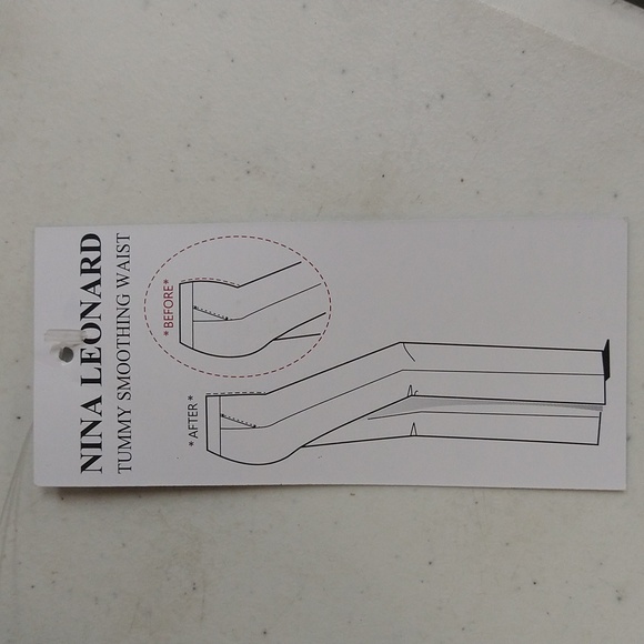 NEW! Nina Leonard Tummy Smoothing Waist Pants, Cognac w/ Black Stripe - PETITE - Picture 11 of 11